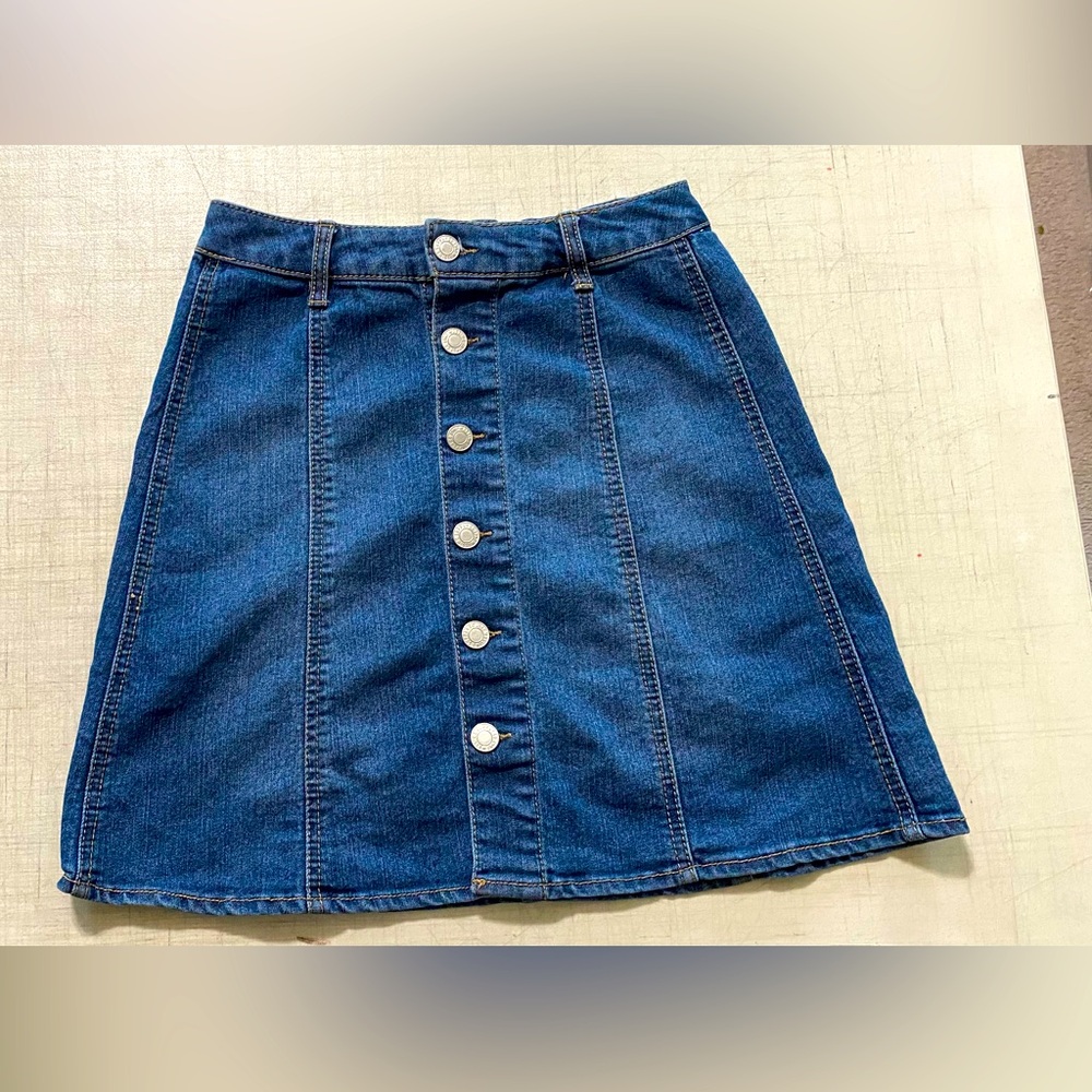 Mossimo Supply Co. Blue Denim Mini Skirt button up 00